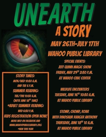 Unearth a Story: 2026 Summer Reading Program flyer. Information repeated in article.